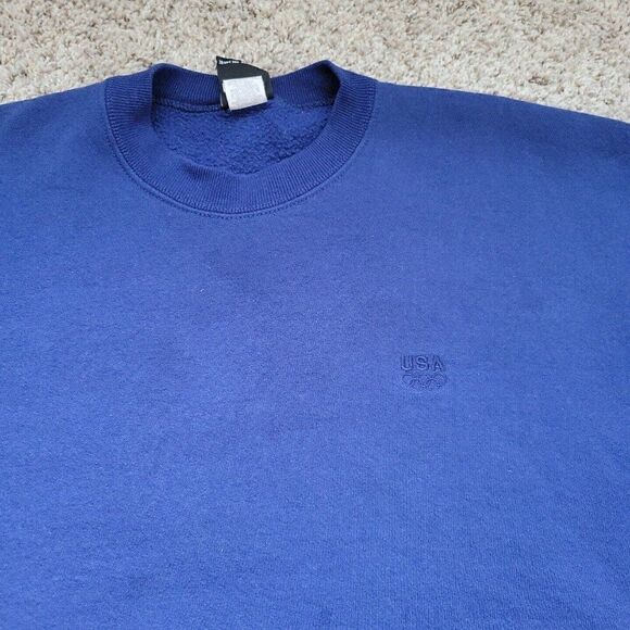 Vintage USA Olympic Sweatshirt Mens 2XL Blue J C Penny Made in USA Pullo… - Picture 6 of 10